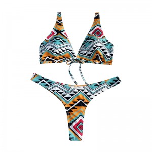 Флорален етнически стил лък лък широк каишка от двустранни бански костюми