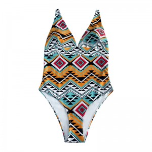 Флорален национален стил с широка каишка от еднократно бански костюм