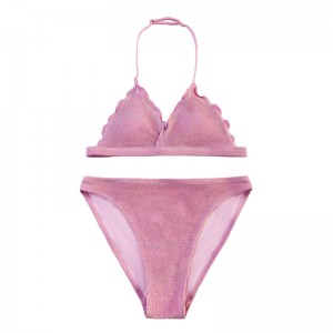 Детска врата фланцирана триъгълна чаша бански костюм сладък костюм