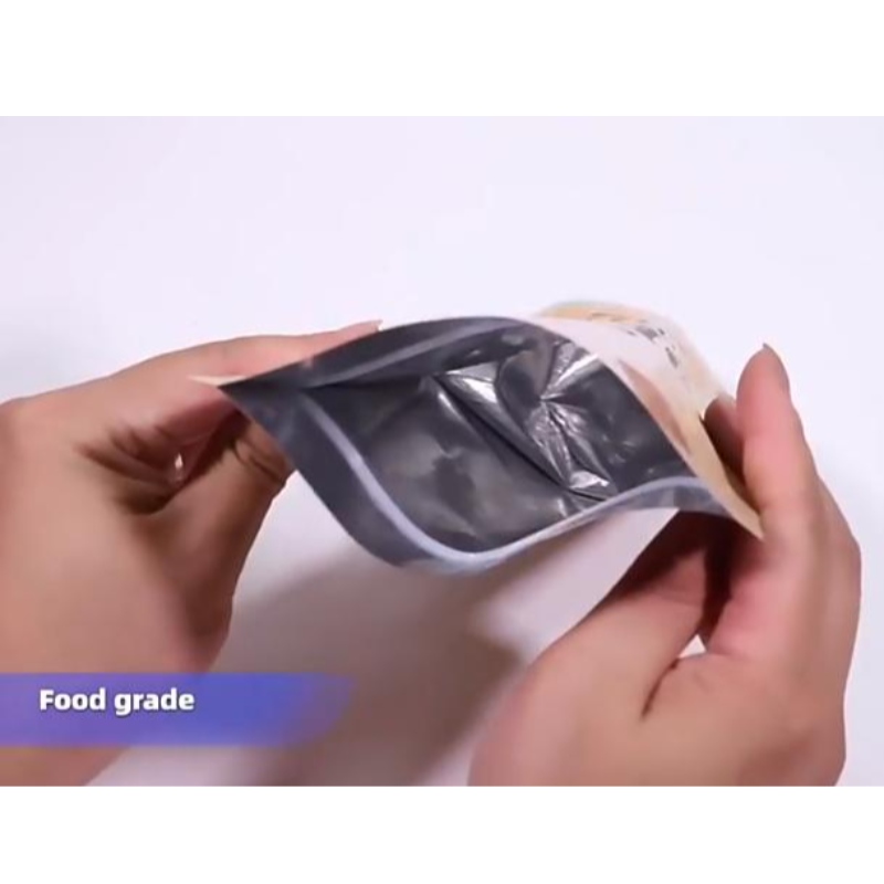 Персонализирана чанта за опаковане на храна Ziplock Kraft Paper Stand Up Touch с цип и прозорец