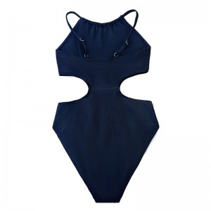 Солиден цвят куха талия секси тънки приспособления за ръба удобен бански костюм от еднократна част