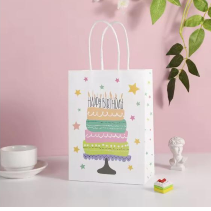 Нов рожден ден Kraft чанта Creative Cartoon Shopping Paper Bag Packaging Packaging