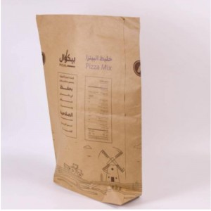 Екологични 2kg 25kg 30kg Персонализиран царевичен хляб брашно Опаковки чанти за хартия със собствено лого рециклируемо