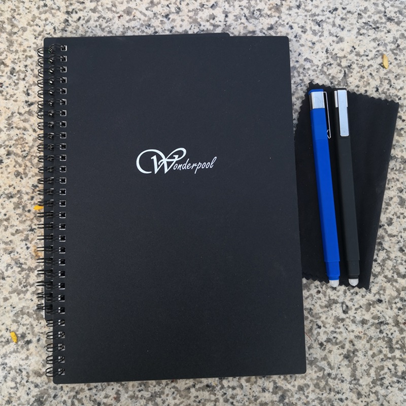 Спирална тетрадка за многократна употреба -WireBound Black Hard Cover Writing Recyclable Journals