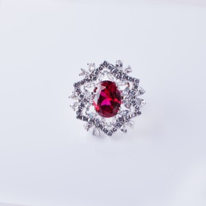 Hongde Elegant Circle със сини кубични цирконийски годежни пръстени неръждаема стомана за жени сватбени бижута сребърен цвят