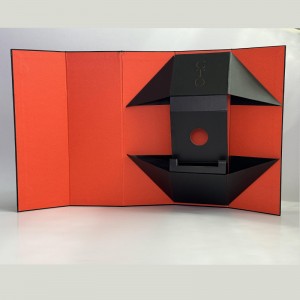 Изискана червено и черна сгъваема кутия за вино