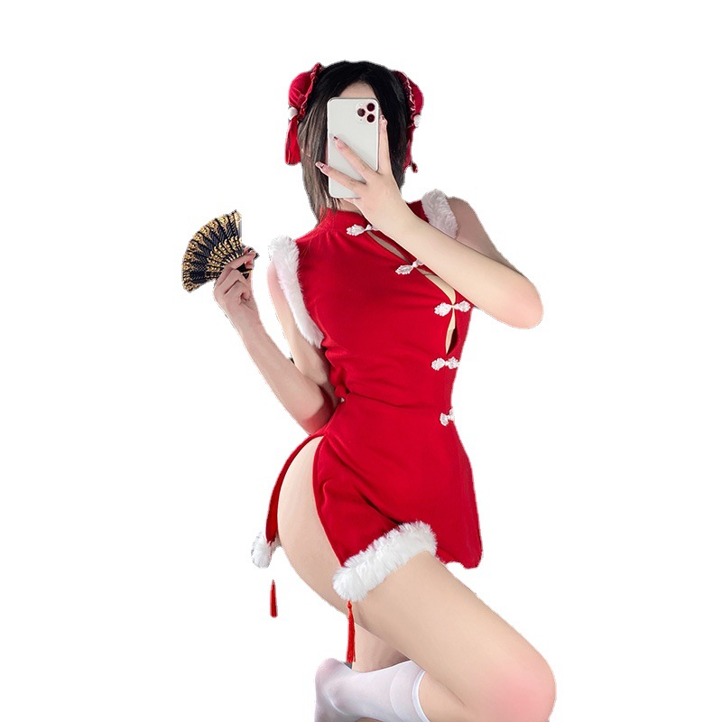 Ново-Style Cheongsam, Sexy Bunny Girl Cosplay униформа, интернет - Комплект знаменитости, примамлив заек - Тематични новогодишни тоалети за жени, износване на производителност 330 цена:$112.99