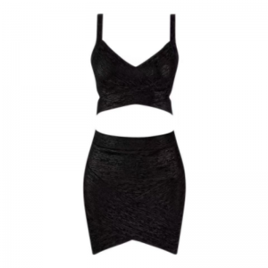 Летен златен отпечатан плетен камизол, комплект за пола на тазобедрената става