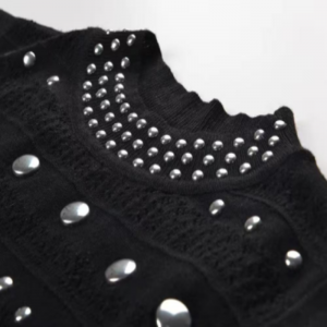 Летен долар яка без ръкави за рамо, метални плетени рокли