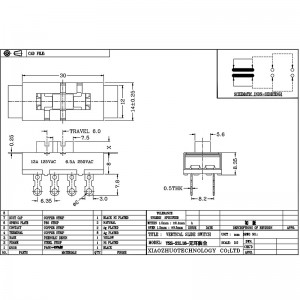 Slide Switch SS23L16, висок ток, три-Позиция, двойно-ред, 8-щифт, превключвател на шредер, вертикален плъзгащ се превключвател за механично о...