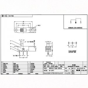 SLIDE SWITCH SS12F71 Аудио сингъл-Ред три-ПИС Плъзгащ се превключвател LED светлина Микро вертикален плъзгащ се превключвател