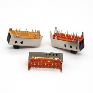 Slide Switch SS25D01 Double-Ред 12-ПИН плъзгащ се превключвател Електронния продукт Микро вертикален плъзгащ се превключвател