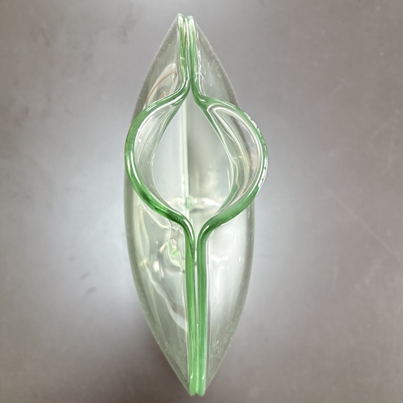 Zhongtai от неръждаема стомана риба устата форма извита кръгло високо-Прозрачна ваза с 23см метална основа за подреждане на цветя